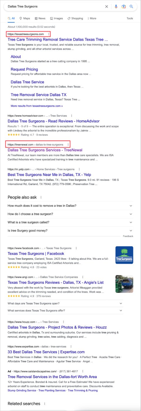 Find Longtail Keywords to do SEO for Trees Removal Service