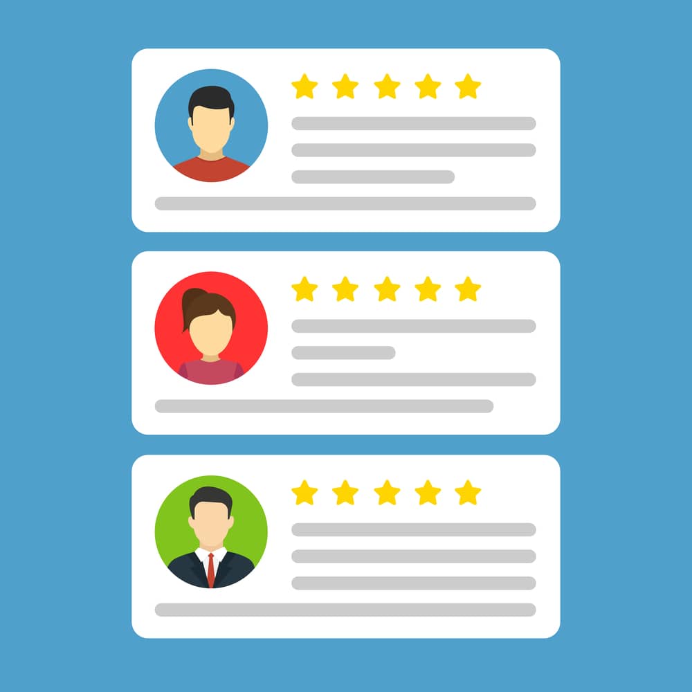 Customer 5 start reviews